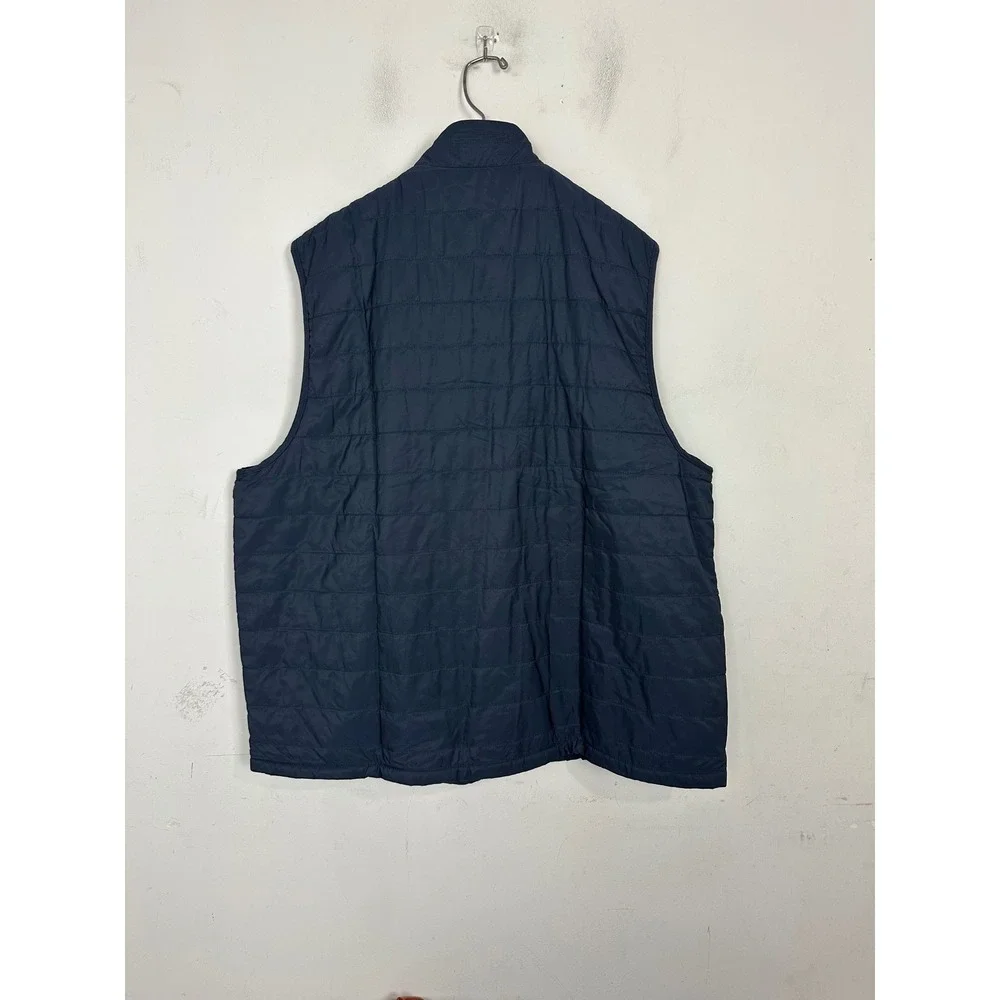 Banana Republic Mens XXL Navy Blue Quilted Full Zip Puffer Vest Jersey Lined